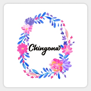 Chingona Floral Watercolor design Magnet